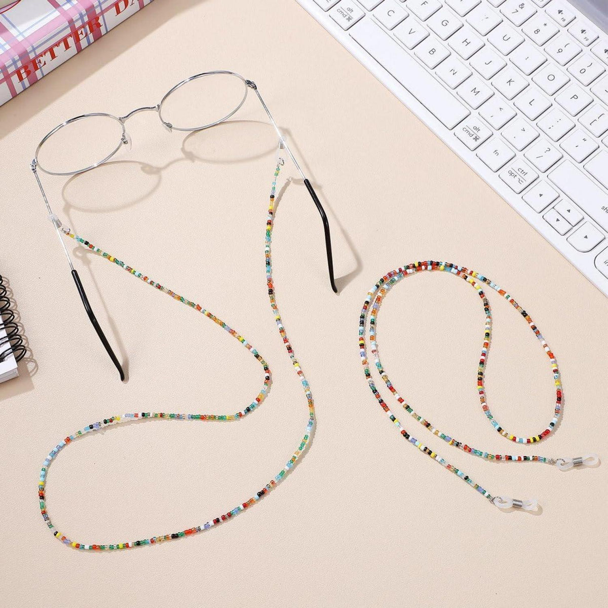Brillenkette Damen mit Perlen – Anti-Rutsch Brillenband