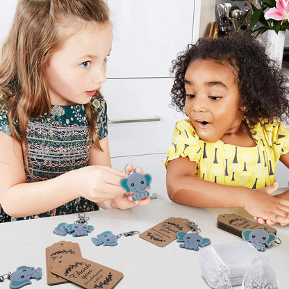 Gastgeschenke Taufe Junge Elefanten Anhänger Set 20