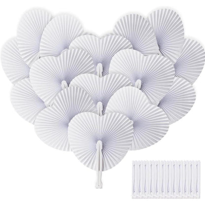 24er Pack Weiße Handfächer Hochzeit Deko Party Accessoires