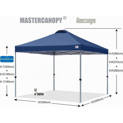 3x3 Pop-up Pavillon – Höhenverstellbar & Wasserabweisend