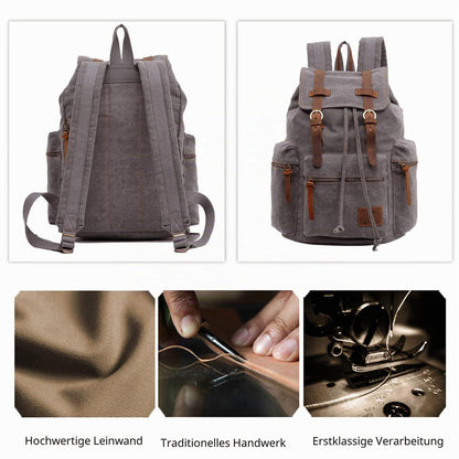Vintage Canvas Rucksack – Daypack für Laptop, Schule & Reisen