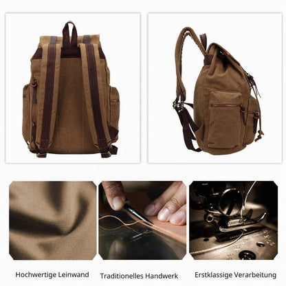 Vintage Canvas Rucksack – Daypack für Laptop, Schule & Reisen