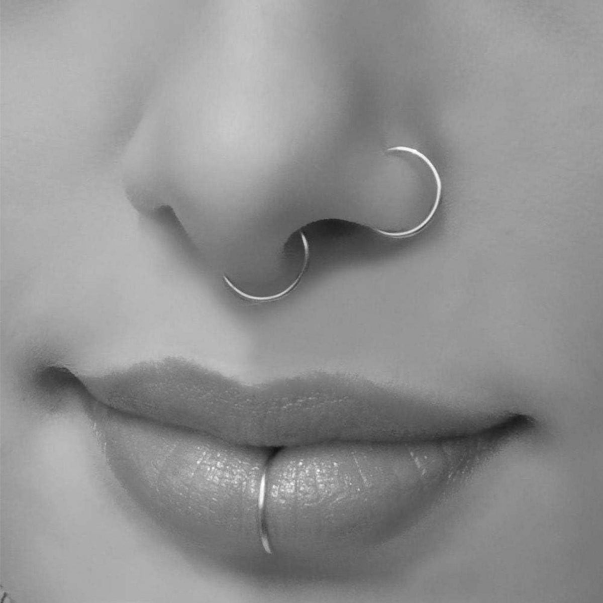 Mayhoop 12-16Stk 20G 8mm Edelstahl Fake Nasenpiercings Lippenpiercings Face Piercing Ohr Hoop