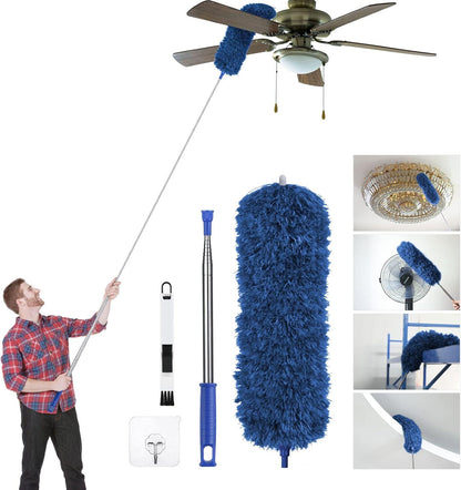 Vicloon Staubwedel Teleskop Mikrofaser Lang Ausziehbar Edelstahl 245cm
