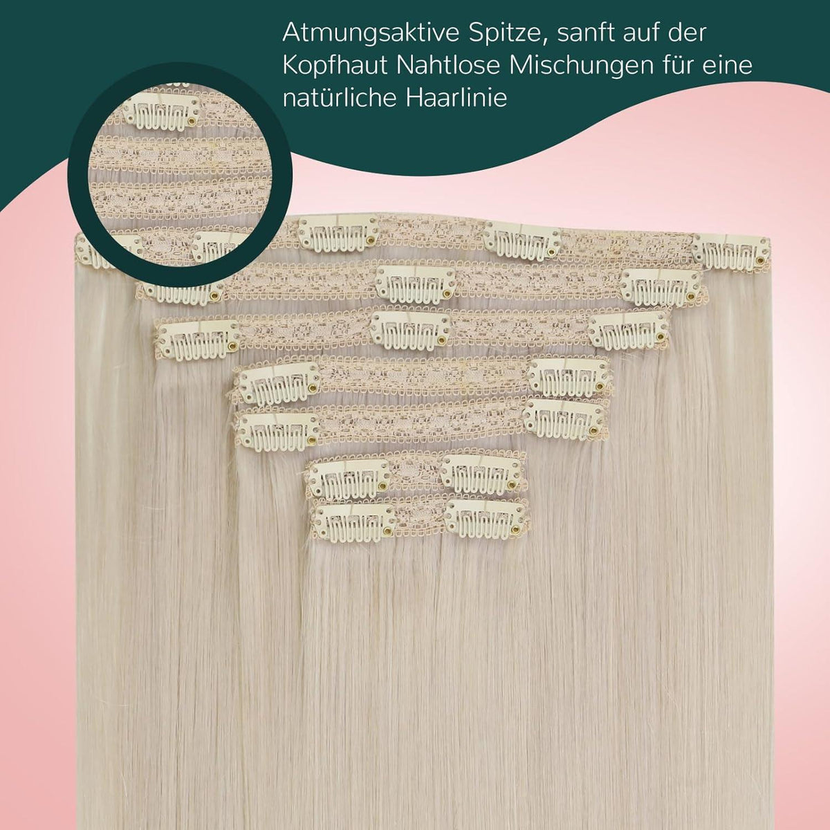 Blond Echthaar Clip-in Extensions – 45cm, 120g, #1000