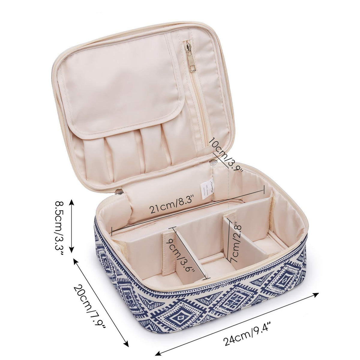 Große Reise Kosmetiktasche Make-up Organizer Damen Mädchen Waterproof Blau