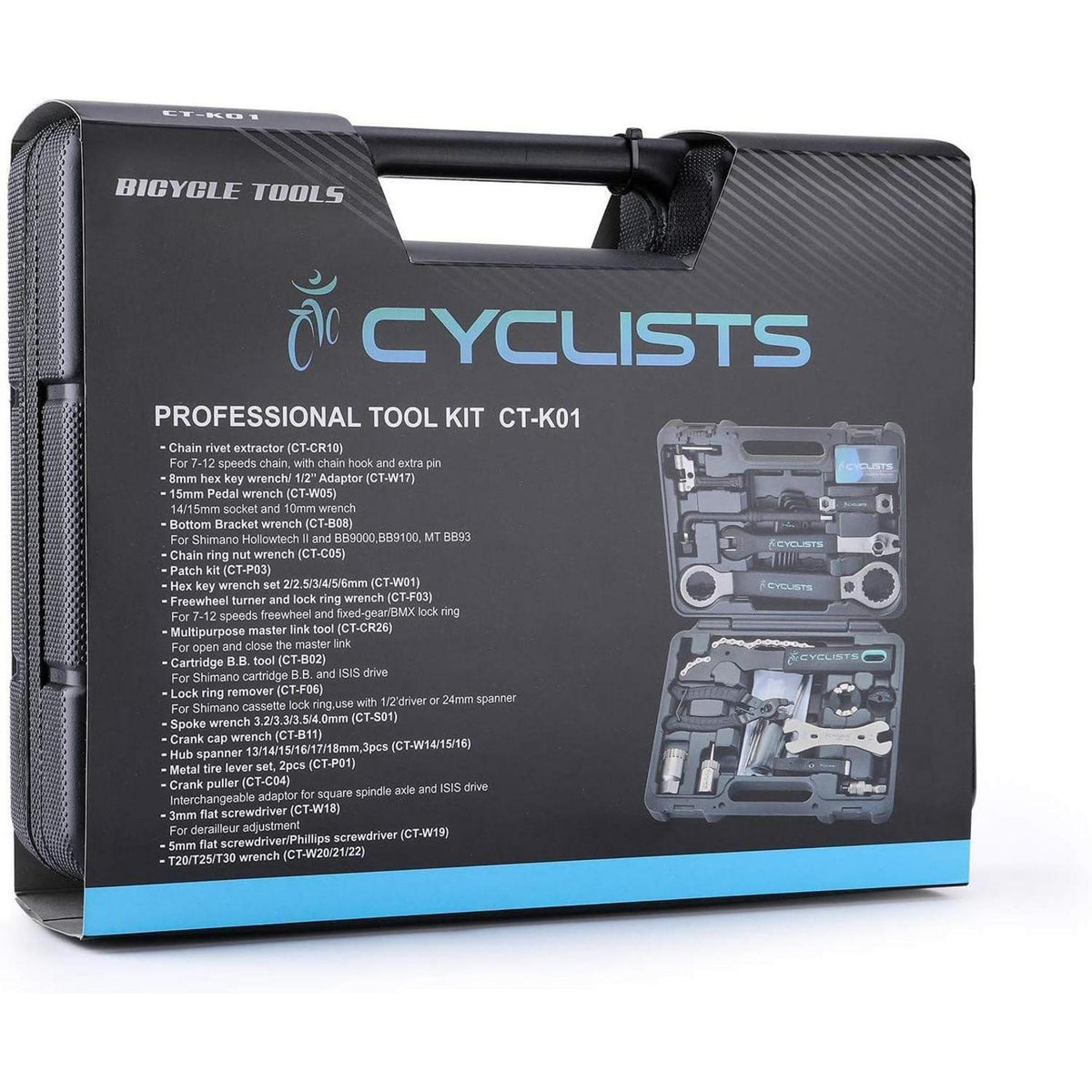 Fahrrad Reparaturset 23 Teile mit Werkzeugkoffer