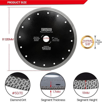 Diamant Trennscheiben 5er Set 230mm Mesh Turbo für Fliesen & Stein