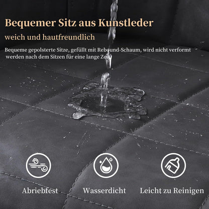 Esszimmerstühle 2er Set Dunkelgrau in Lederoptik
