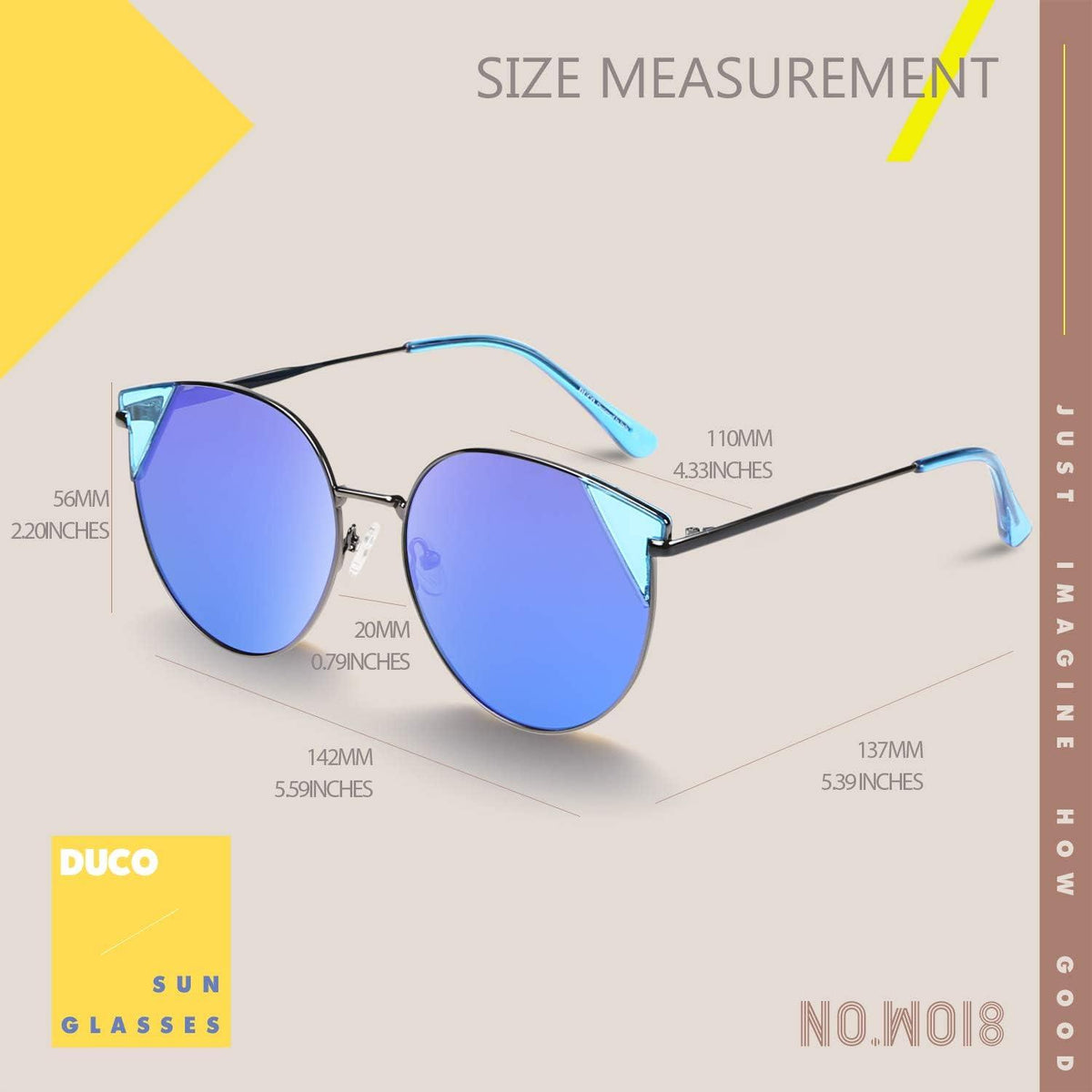 Polarisierte Retro Katzenauge Sonnenbrille UV400 Metallgestell