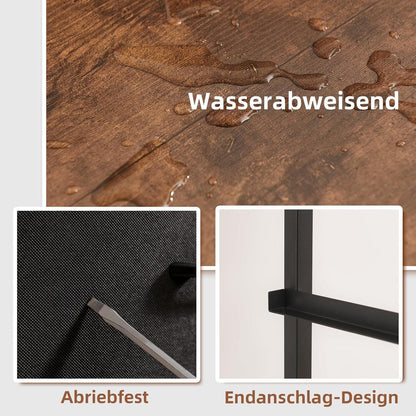 Somdot Kommode mit 4 Stoffschubladen, Rustikales Braun