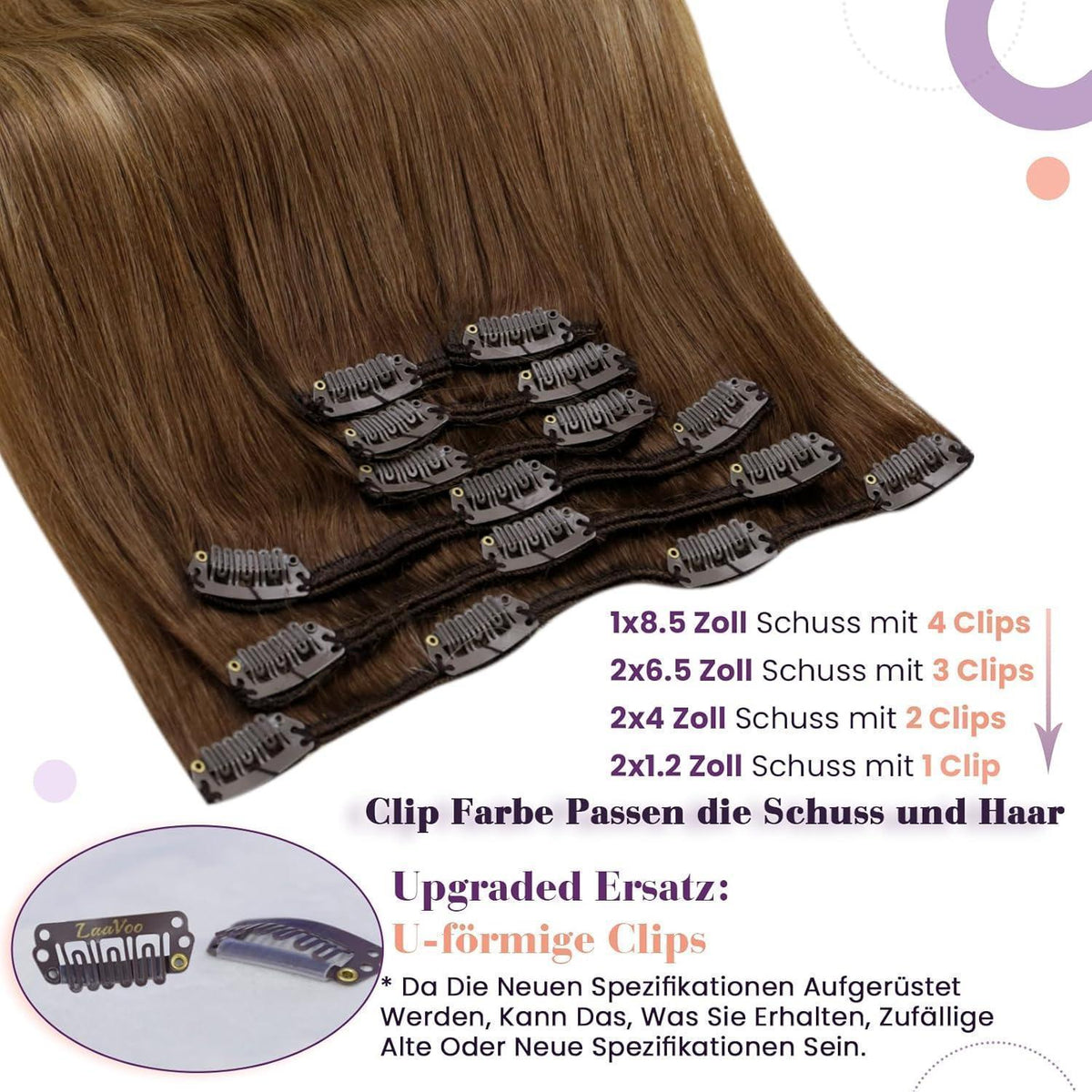 Echthaar Clip-Ins Aschblond mit Beigeton – 35cm