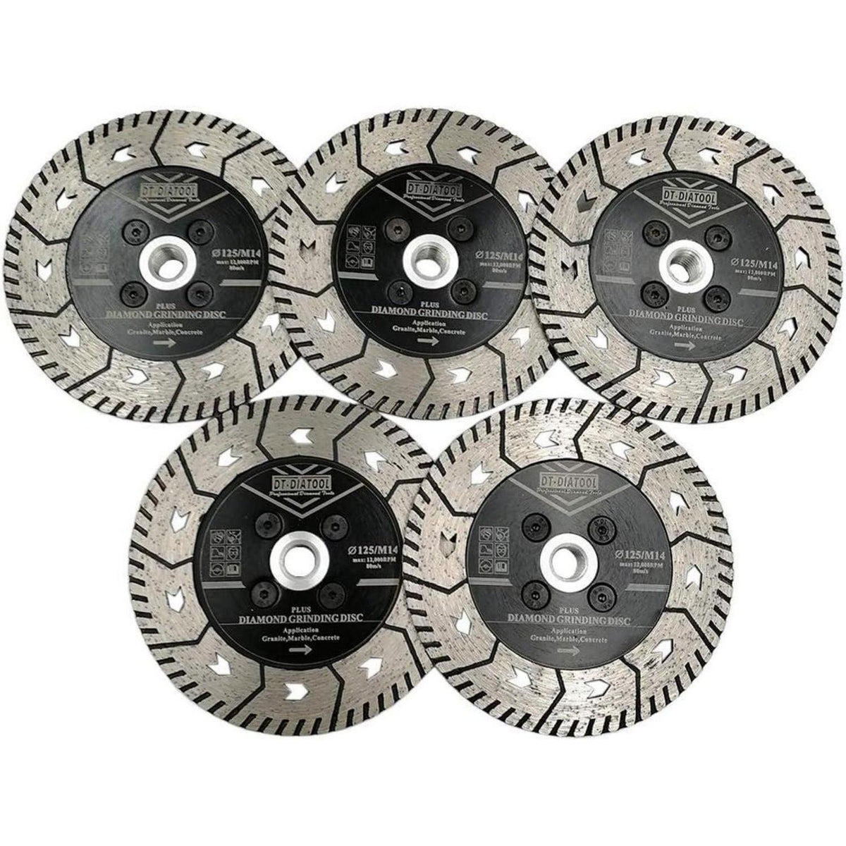 Diamant Trennscheiben 5er Set 125mm M14 für Stein Beton Granit