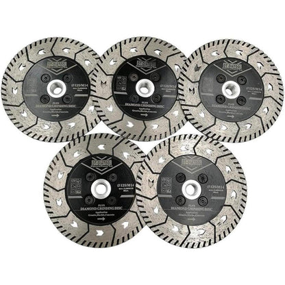 Diamant Trennscheiben 5er Set 125mm M14 für Stein Beton Granit