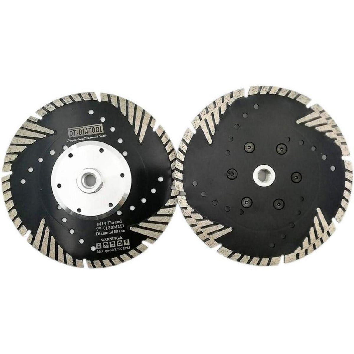 Diamant Trennscheibe 180mm M14 Turbo für Beton & Granit (2 Stk.)