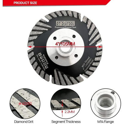 Diamant Trennscheiben 5er Set 105mm M14 Turbo für Beton Granit Marmor