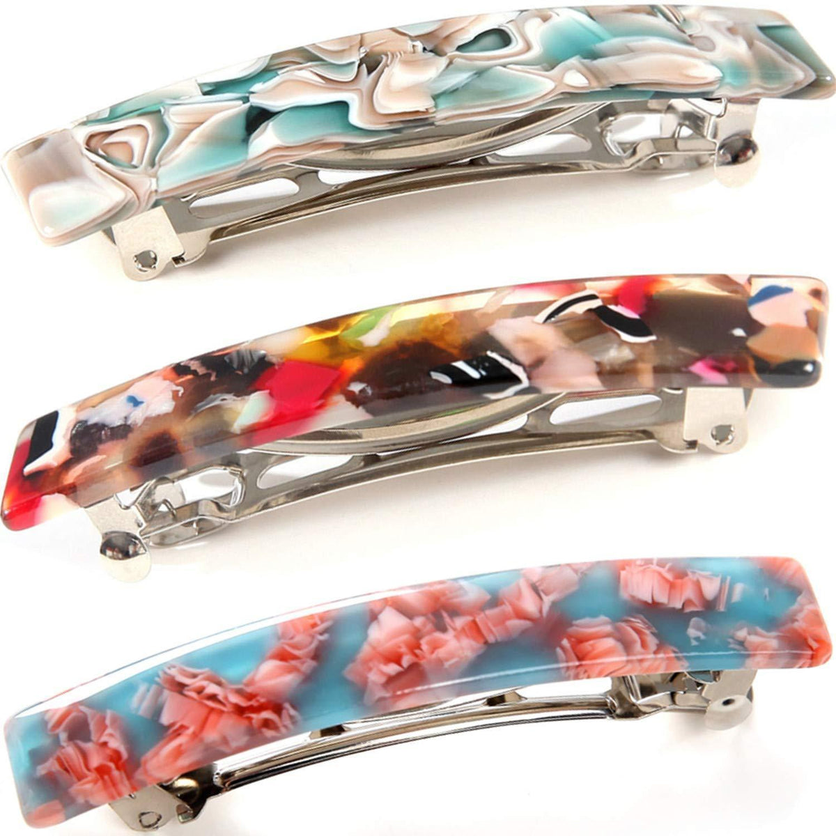 3x Schildpatt Haarspangen Set für Damen – Elegant & Starker Halt
