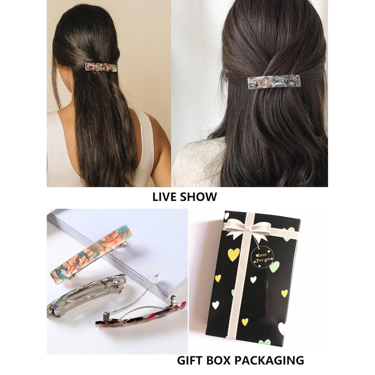 3x Schildpatt Haarspangen Set für Damen – Elegant & Starker Halt