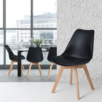 Modernes Esstisch-Set für 4-6 Personen mit Massivholzbeinen