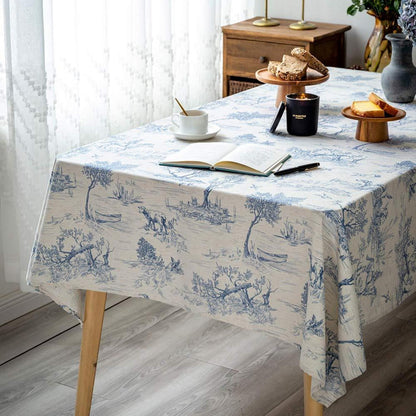 Rustikale Tischdecke Französische Landschaft Blau 140x305 cm