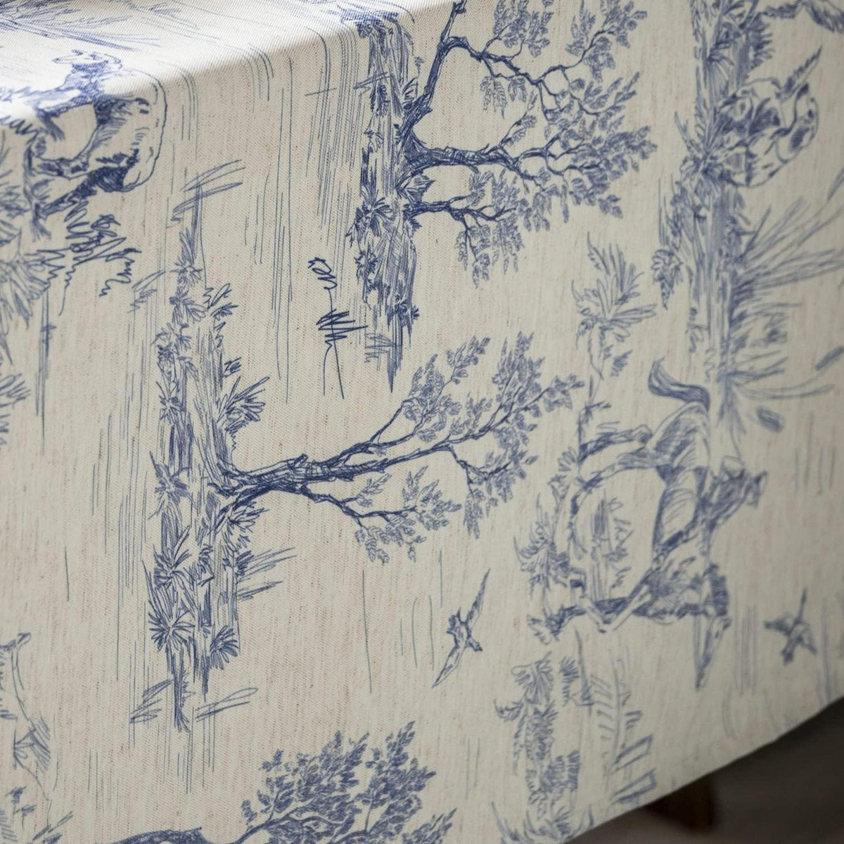 Rustikale Tischdecke Französische Landschaft Blau 140x305 cm