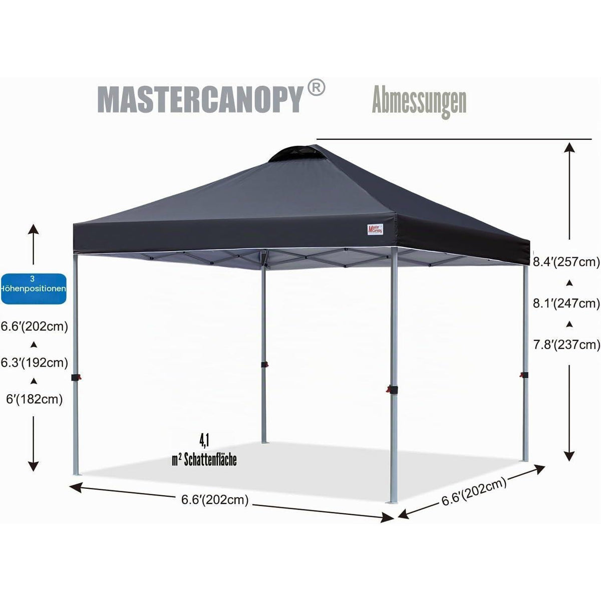 Pop-up Pavillon 2x2m – Schnellaufbau, Höhenverstellbar & UV-Schutz