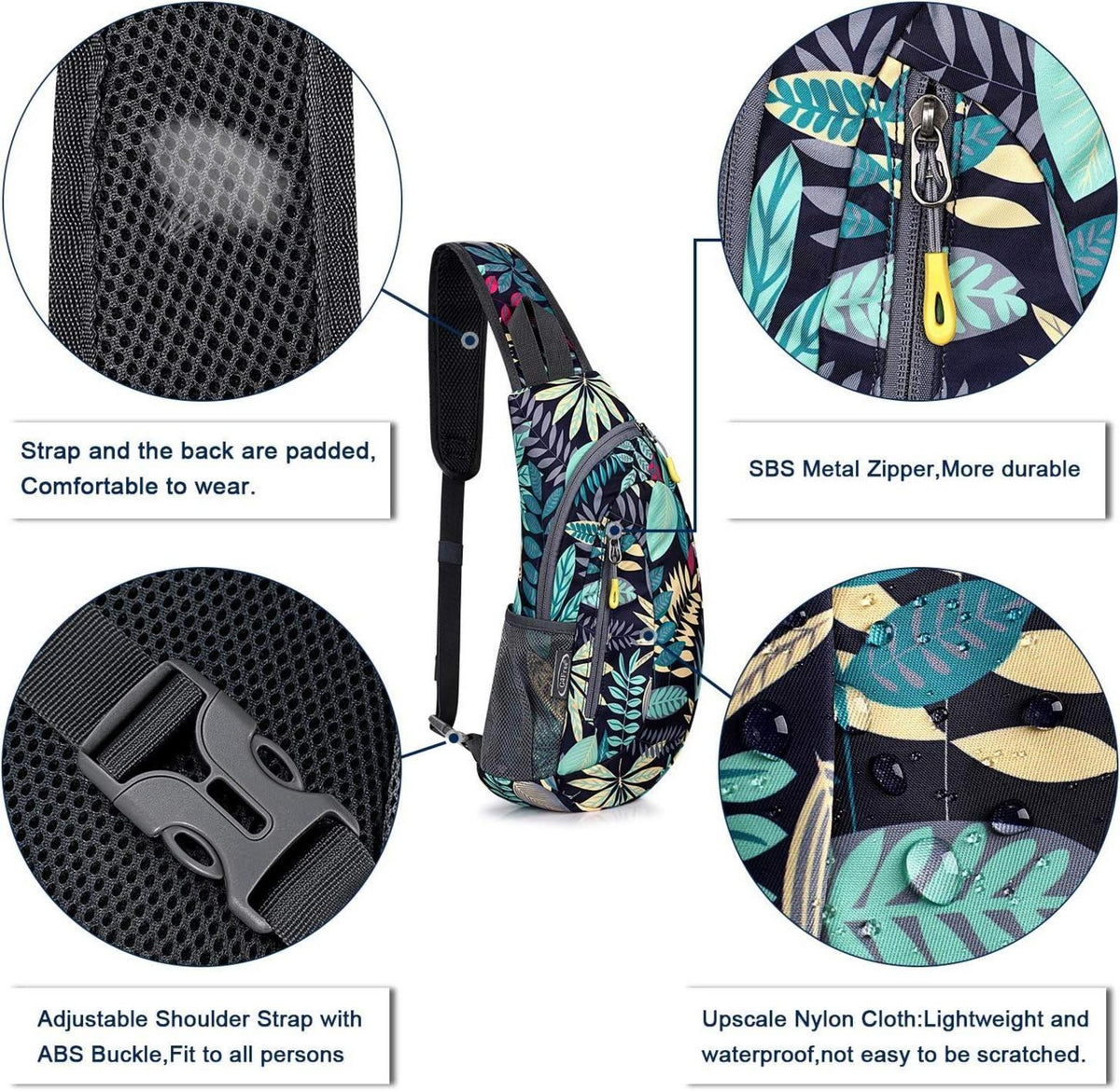 Leichte Brusttasche Sling Rucksack wandern Radfahren Reisen Tagepacks Blau