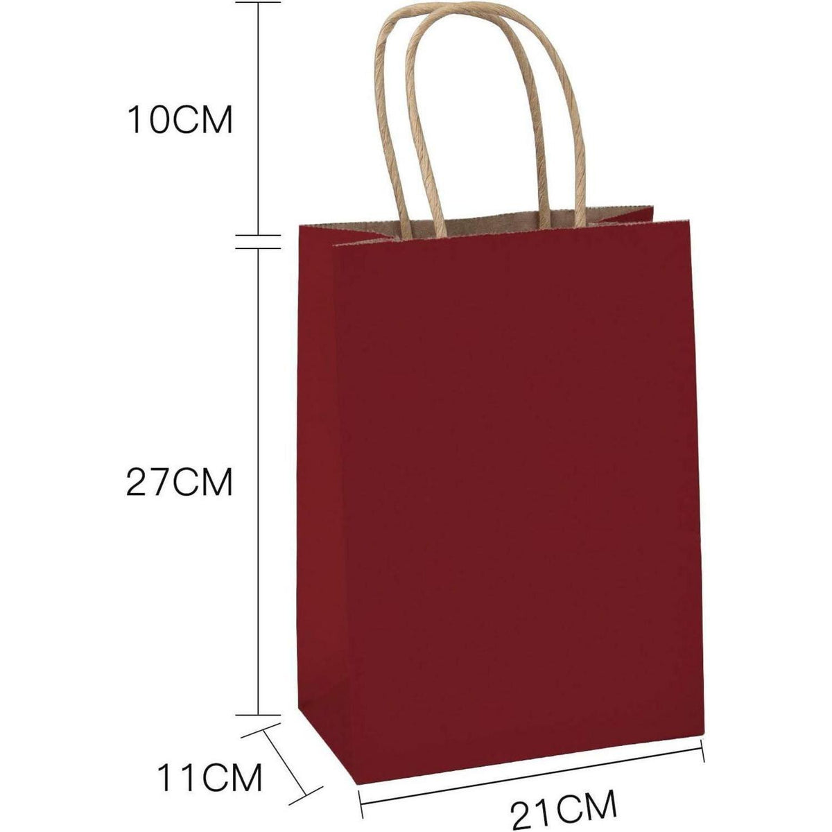 Geschenktüten rot 25er Set – Kraftpapier mit Griffen