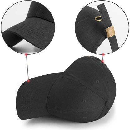 Baumwoll Baseball Cap Damen Herren Verstellbar Atmungsaktiv Schwarz