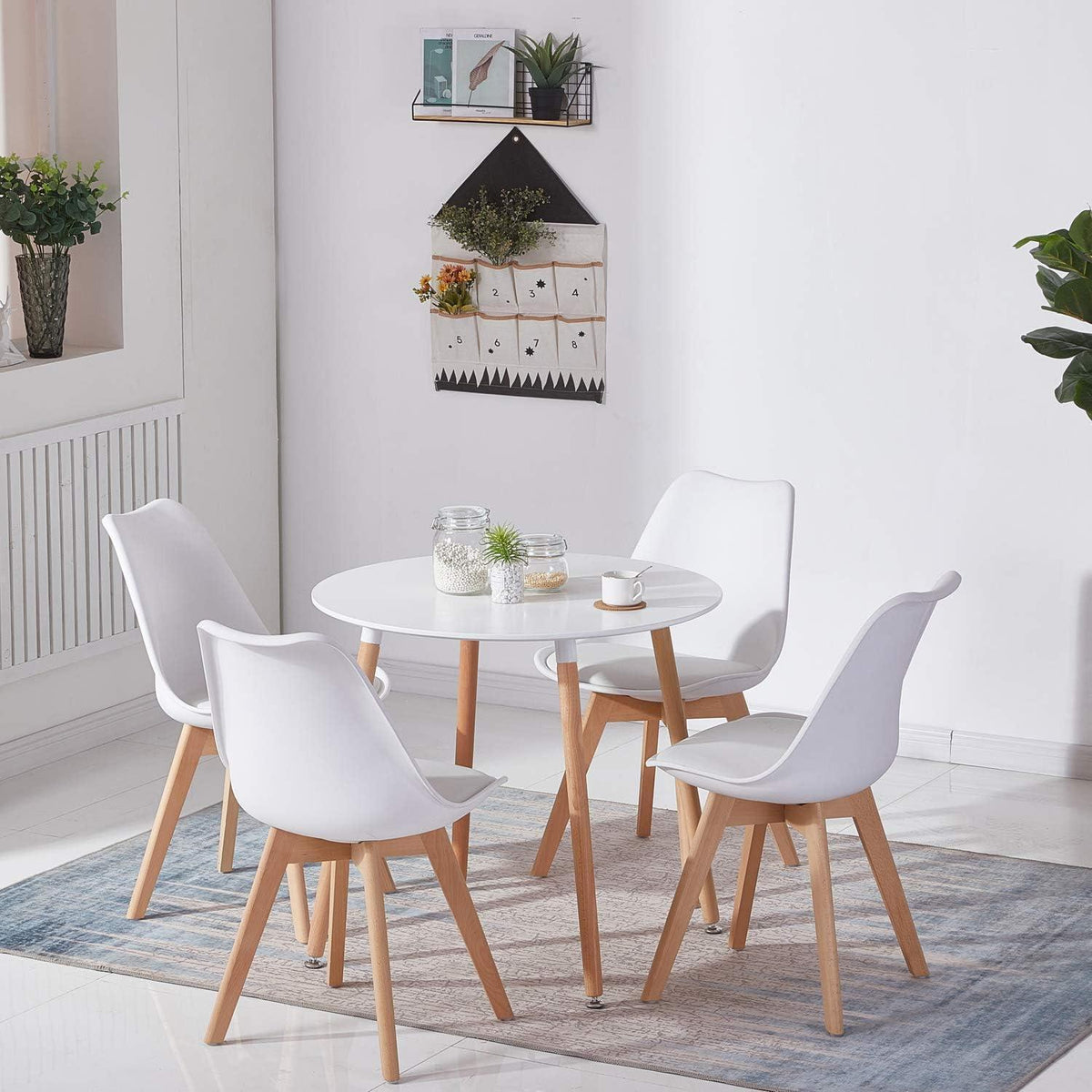 Runder Esstisch Weiß 80cm – Skandinavischer Küchentisch