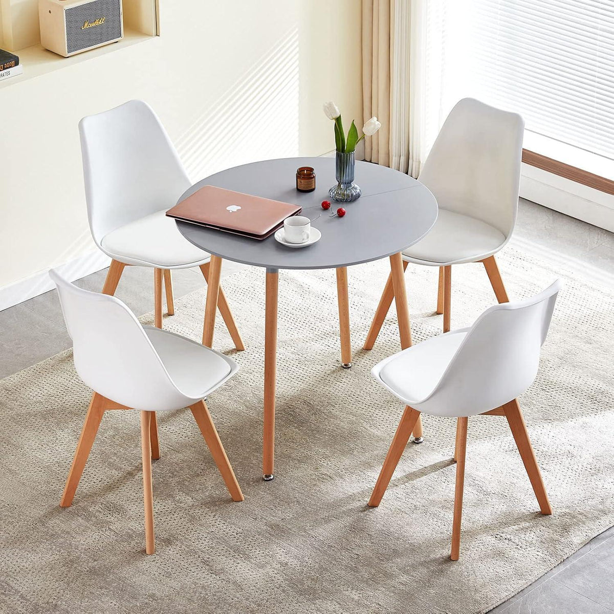 Moderner runder Esstisch Grau – 80cm Durchmesser