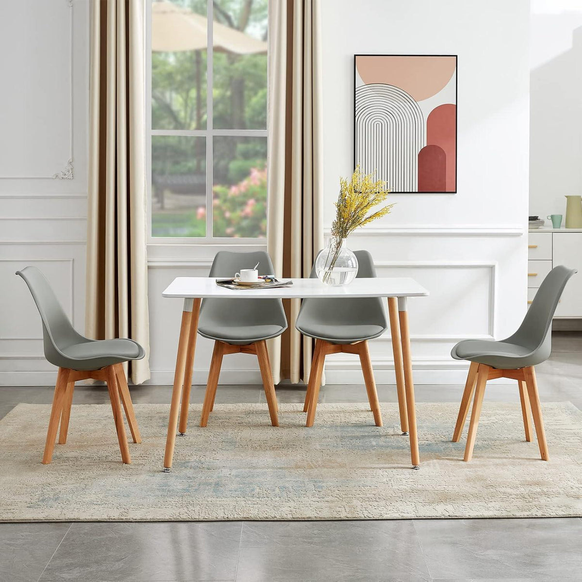 Rechteckiger Esstisch Weiß – Skandinavisch, 110x70cm