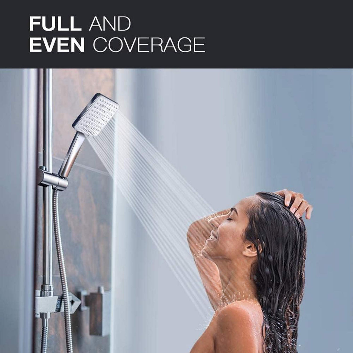 Duschkopf mit Schlauch 6 Strahlarten Massage Regendusche 1,5M