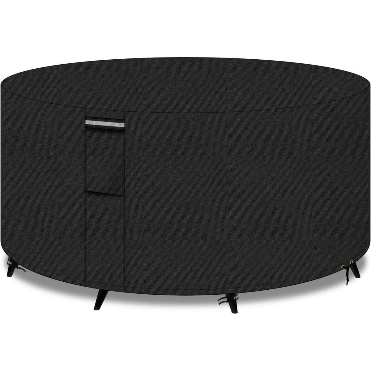 Runder Gartentisch Abdeckung 200x80cm, wasserdicht & winddicht, schwarz