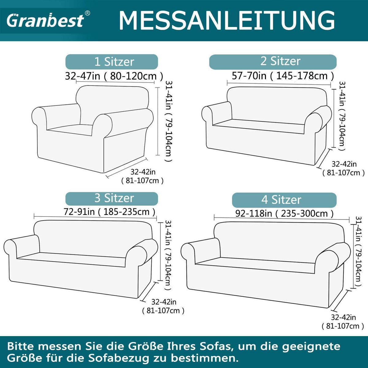 Stretch Sofabezug 2 Sitzer Beige – Wasserdicht & Elastisch
