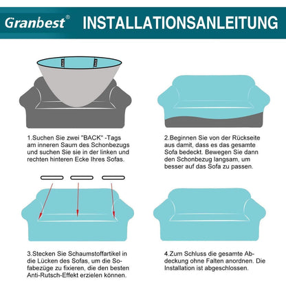 Stretch Sofabezug 2 Sitzer Beige – Wasserdicht & Elastisch
