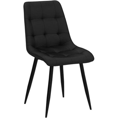 2 Esszimmerstühle Samt, gepolstert, Schwarz