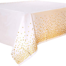 4er Pack Weiß Gold Party Tischdecke 137x274 cm Rechteck