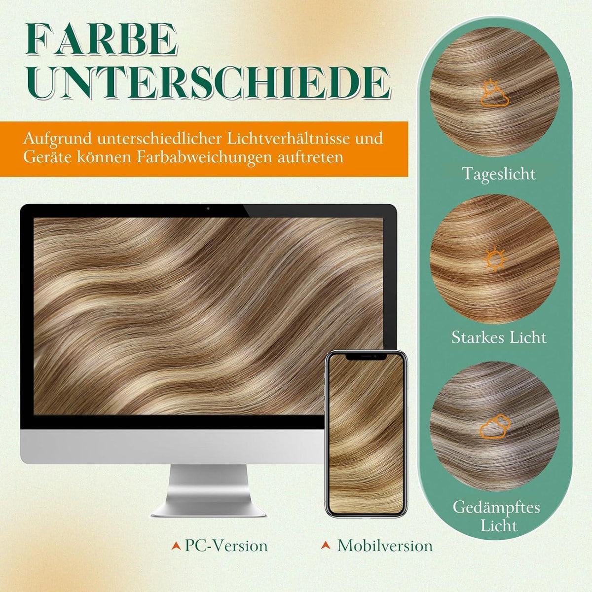 Echthaar Tape Extensions Braun Ombre 35cm - Natürliche Verlängerung