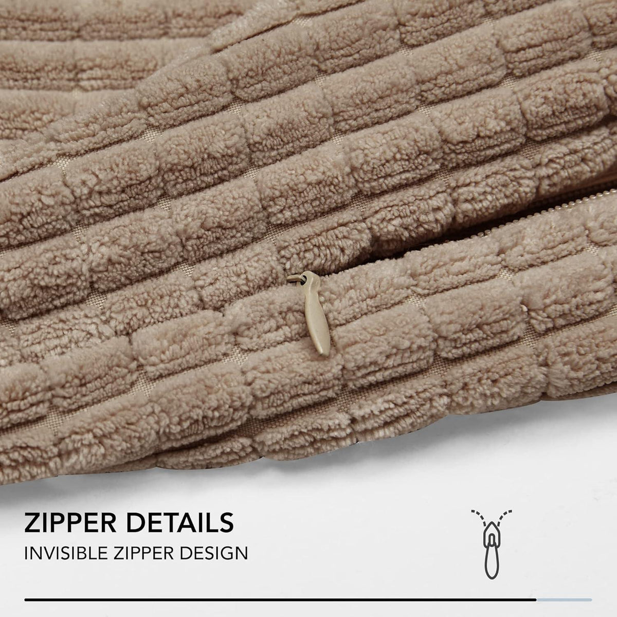 Deconovo Kordsamt Kissenbezug 60x60 cm Taupe 2er Set für Sofa Wohnzimmer