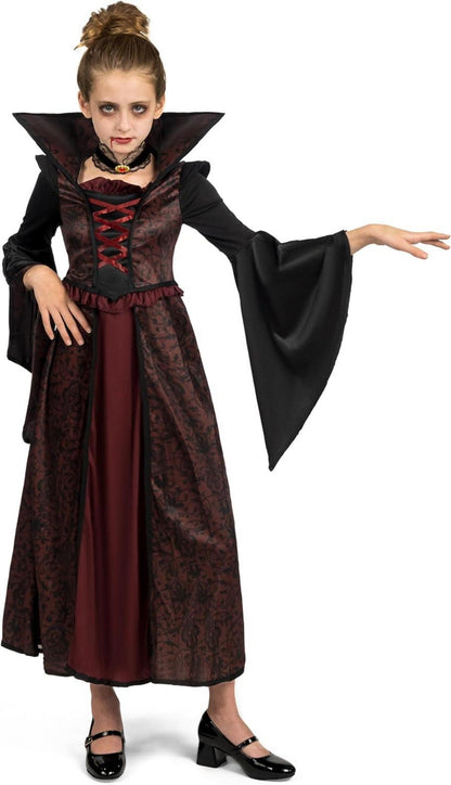 Spooktacular Royal Vampire Costume Set for Girls Halloween Dress Up Party X-Large