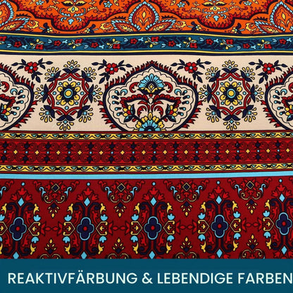 Bettwäsche-Set 220x240 Baumwolle, Ästhetisch Bunt Vintage Boho