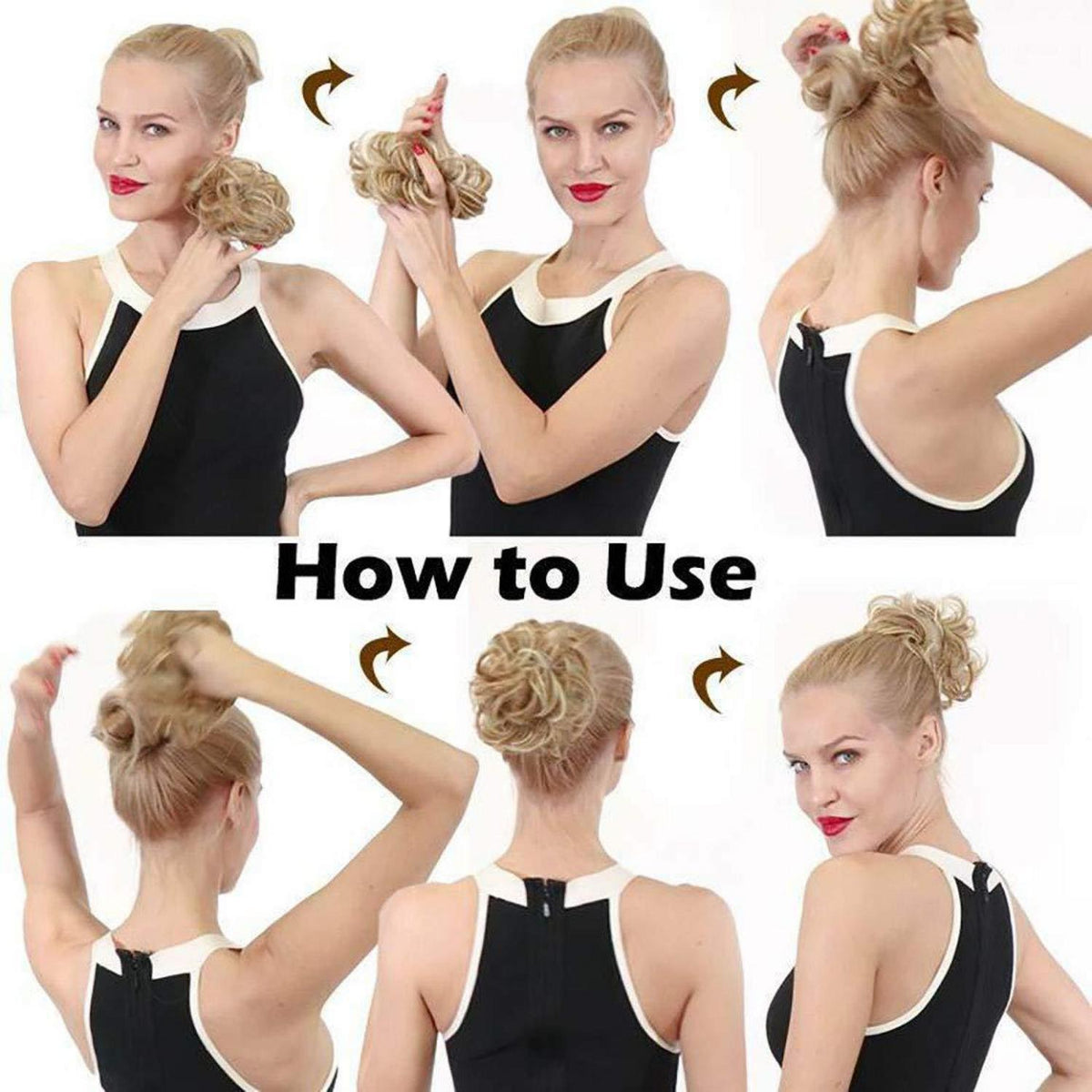 Voluminöses Haarverlängerung Haargummi Aschblond Mix