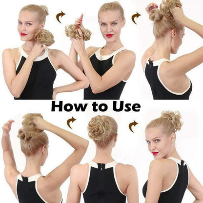 Voluminöses Haarverlängerung Haargummi Aschblond Mix