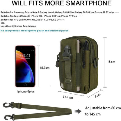Taktische Hüfttasche Molle – Grün mit Schultergurt – Vielseitige Bauchtasche