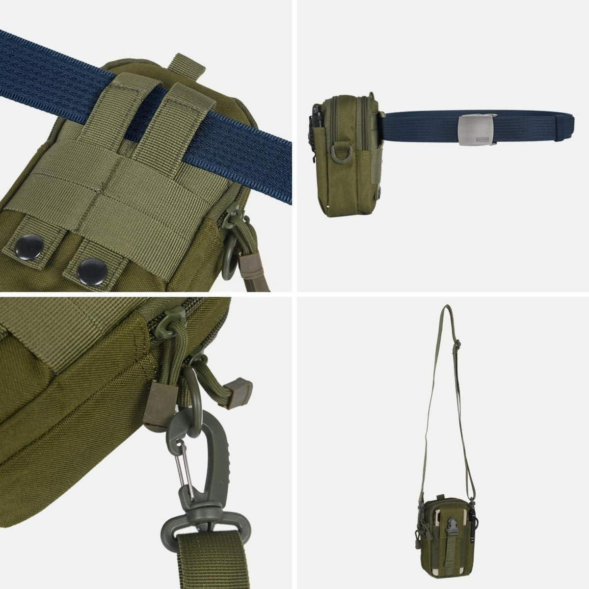Taktische Hüfttasche Molle – Grün mit Schultergurt – Vielseitige Bauchtasche