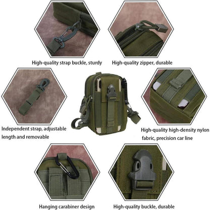 Taktische Hüfttasche Molle – Grün mit Schultergurt – Vielseitige Bauchtasche