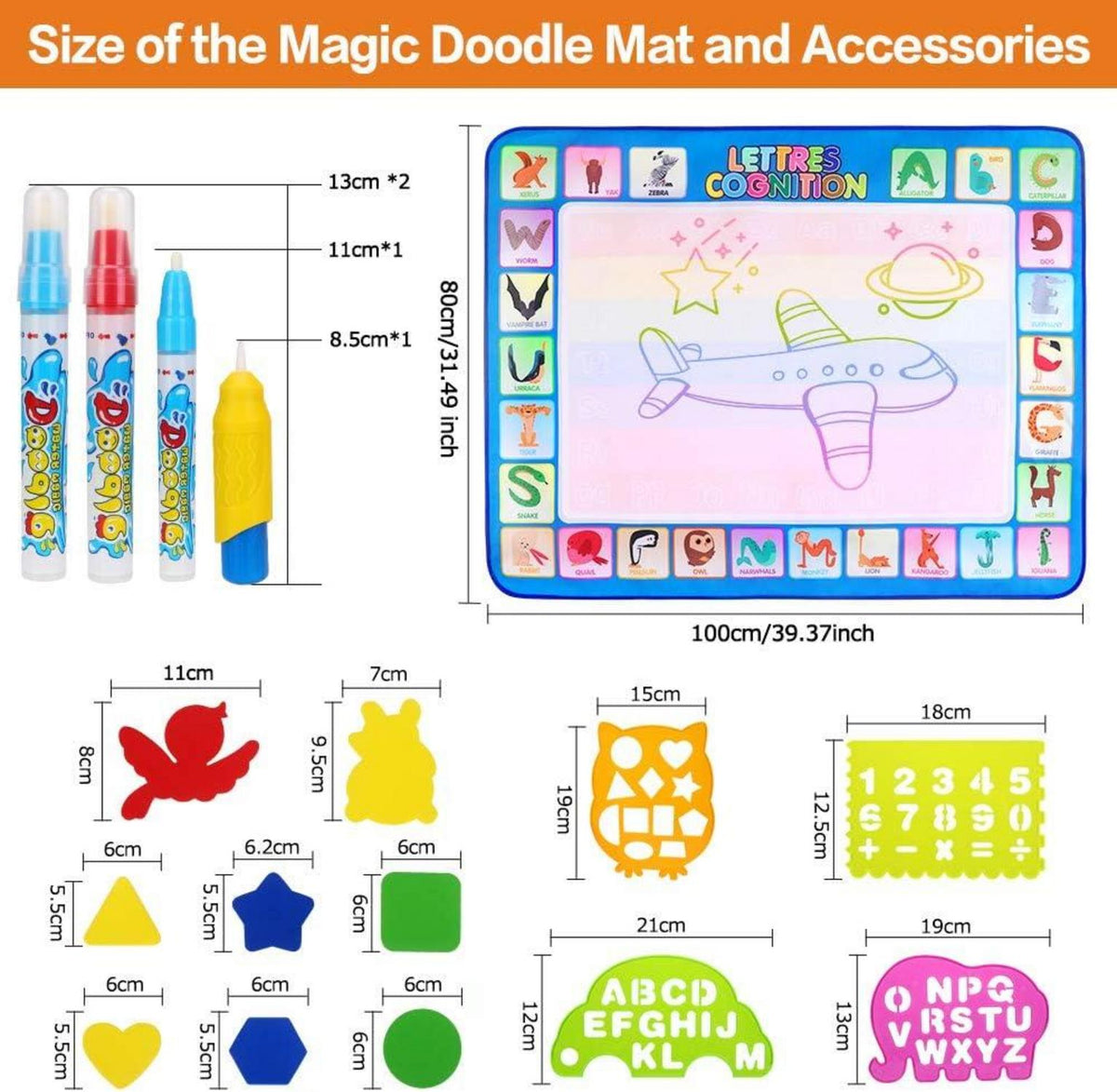 Wasser Doodle Matte XL Aqua Drawing Painting Malmatte mit