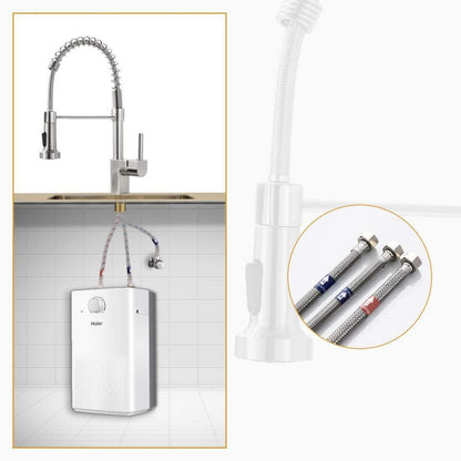 Niederdruck Küchenarmatur mit Brause – Gebürstetes Nickel