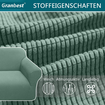 Elastischer Sofabezug 2-Sitzer Salbei - Modern & Schutzhülle